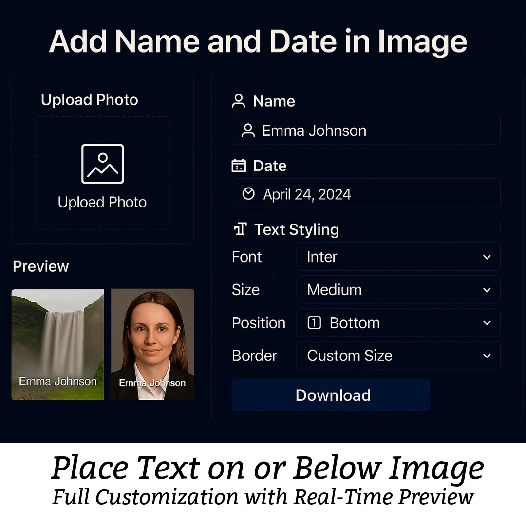 Add Name and Date in Image