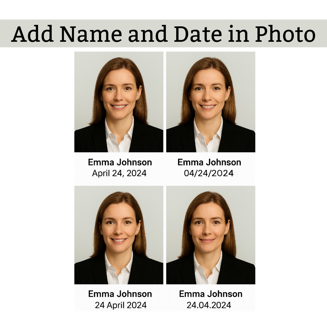 add name and date in photo